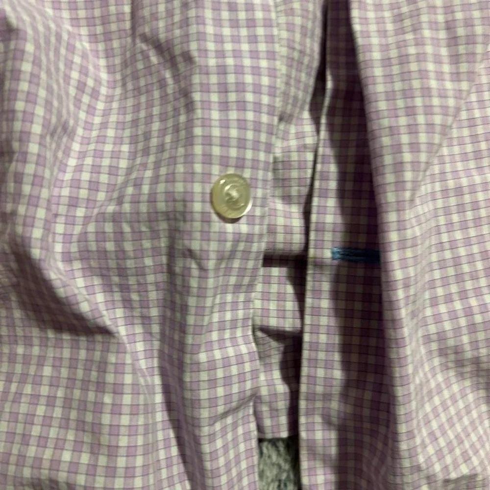 Banana Republic Grant Fit Men's XL Pink White Check Supima Cotton Button Shirt